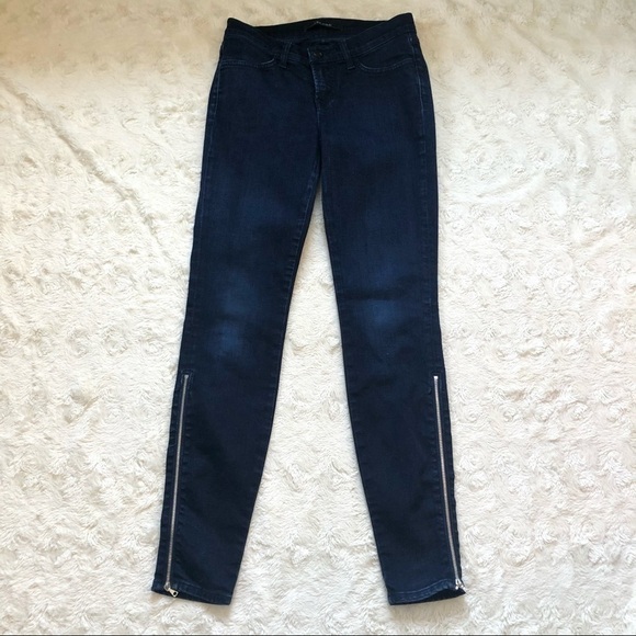 J Brand Klash Ankle Zip Dark Wash Skinny Jeans Size 25 - Picture 2 of 14
